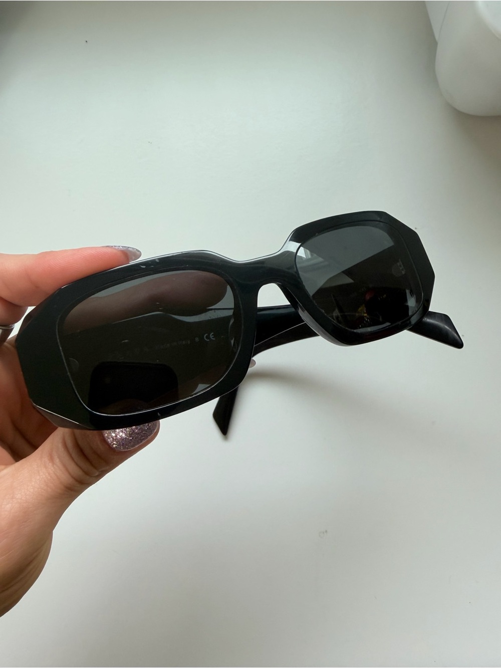 Prada Black Geometric Oversized Sunglasses - Picture 4 of 5